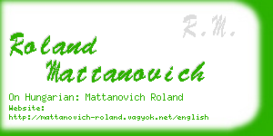 roland mattanovich business card